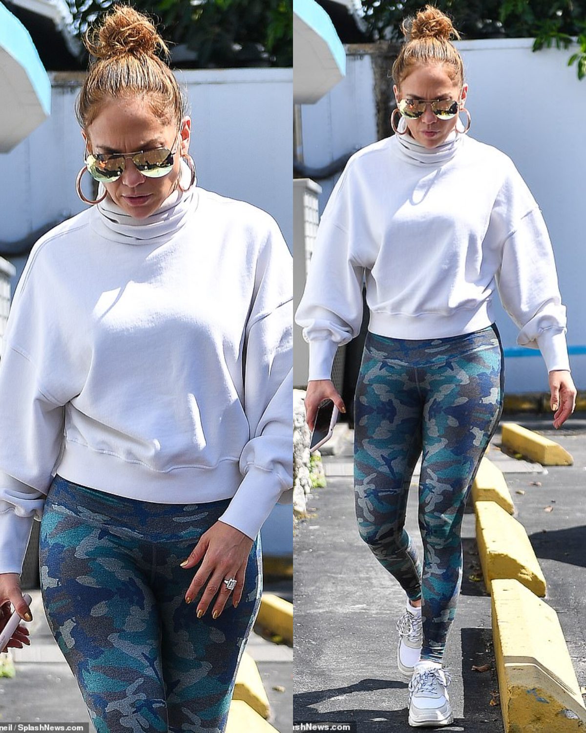 Cover Image for Jennifer Lopez hits the gym ‘ after wearing NATURAL locks in a rare move