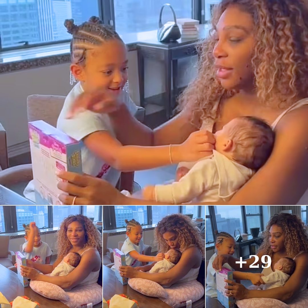 Cover Image for Serena Williams reveals Olympia is ‘obsessed with being a big sis’ and that she’s ‘always pinching Adira’s cheeks’ in new sweet video